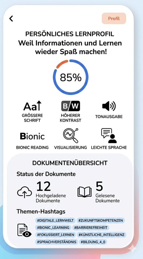 persönliches lernprofil accessibility profil
